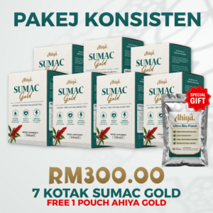 PAKEJ KONSISTEN (7 KOTAK SUMAC GOLD + FREE 1 POUCH AHIYA PATCH)